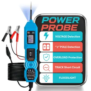 Automotive Electrical Circuit Tester, 6V-24V Power Probe Tool with LCD Voltage Display, Short Circuit Detector, Polarity Tester, Built-In LED Work Light & 14.7FT Extended Cable