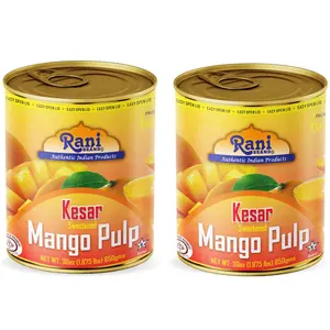 Rani Mango Pulp Puree (Kesar Sweetened) 30oz (1.875lbs) 850g Pack of 2 ~ Kosher | All Natural | NON-GMO | Vegan | No colors | Gluten Friendly