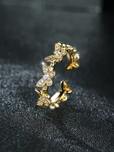 Butterfly Embellished Cufflinks Ring An elegant accessory with a unique style for everyday wear or special occasions. Jewelry Ring