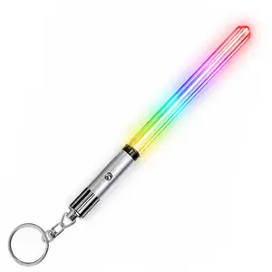 Lightsaber Keychain Light Up LED Glowing Saber with 8 Color Modes