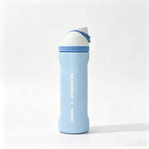 Owala 24oz Light Blue Stainless Steel Insulated Flask, Leak-Proof Drinkware Travel Tumbler, 24H Cold Retention for Coffee & Water On-the-Go, Flasks Drinkware Portable Mug Bottles Bottled