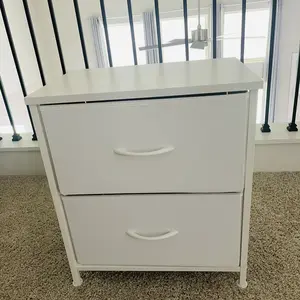 Nightstand with 2 Fabric Drawers, Dresser, End Table, Bedside Table, Bedroom Furniture for Living Room, Entryway