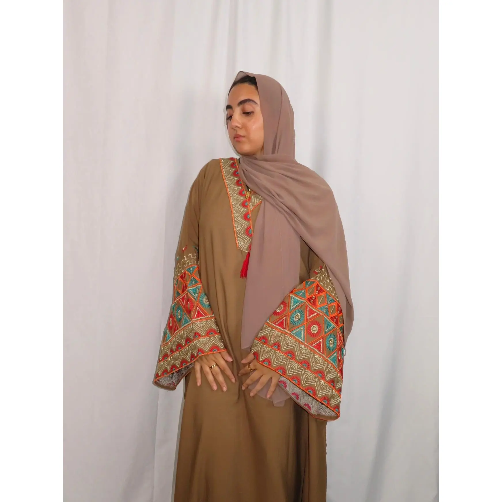 Brown Traditional Galabeya daily wear