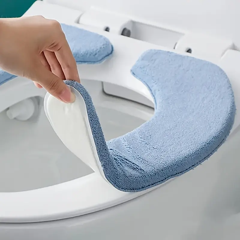 soft set of SoftTouch washable toilet seat cushions, thickened and comfortable warm seat cover, Toilet Seat Protector, easy installation, suitable for most toilets, bathroom accessories
