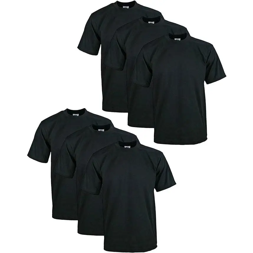 6 Pack Pro Club Men's Heavyweight Short Sleeve T-Shirt Menswear To