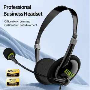 New Trend USB Computer Headset for Students & Business Professionals, Wired Over-Ear Noise-Isolating Earphones with Line Control, Noise Isolating Headphones