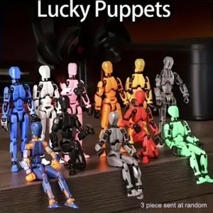 Action Figure Model Kit Multi-Jointed Assembled (6 Pack), Warrior Doll Display Stand, Creative Stress Relief Toy, Hinged Dummy Puppet Set