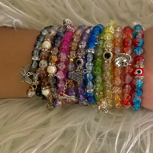 Crackled Glass Bead Bracelets
