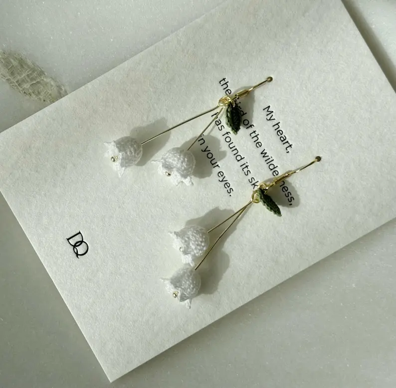 Micro Crochet Earrings Lily of the Valley