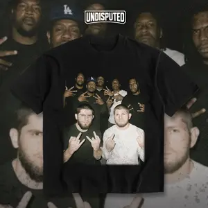 UNDISPUTED Funny Islam Khabib Brotherhood Thug Life Heavy Cotton UFC T-shirt MMA Fight Night Shirt Fan Apparel Pump Cover Funny T shirt Meme Casual Street Style Direct-to-garment Printing