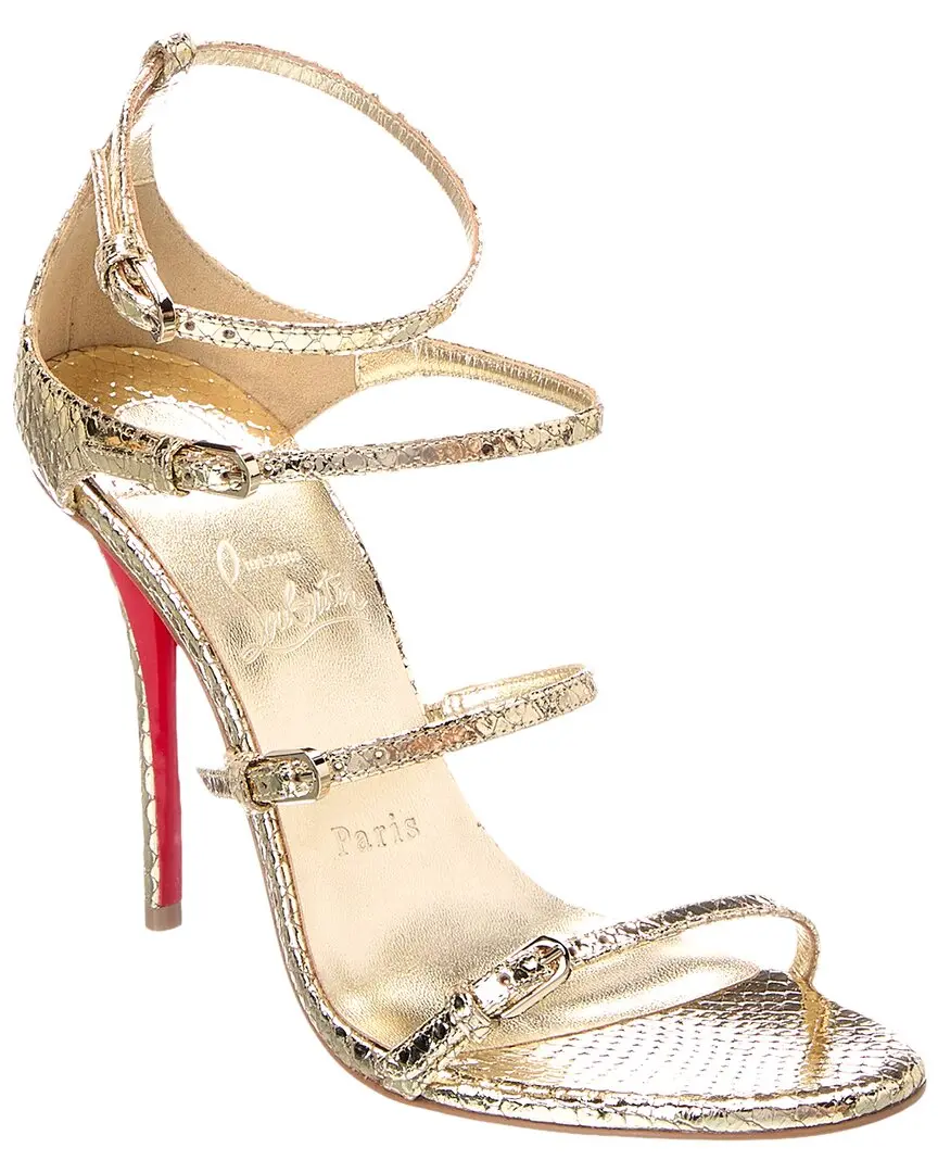Christian Louboutin Millenium Snakeskin-Embossed Leather Sandal