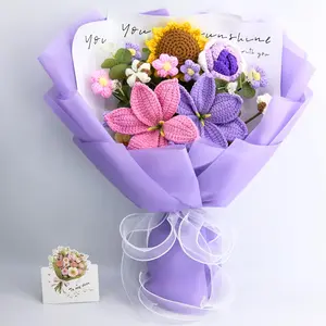 Flowers,Purple Flower Bouquet with Roses & Lily, Forever Flowers Bouquet for Mother's Day Graduation,for(Include Card)
