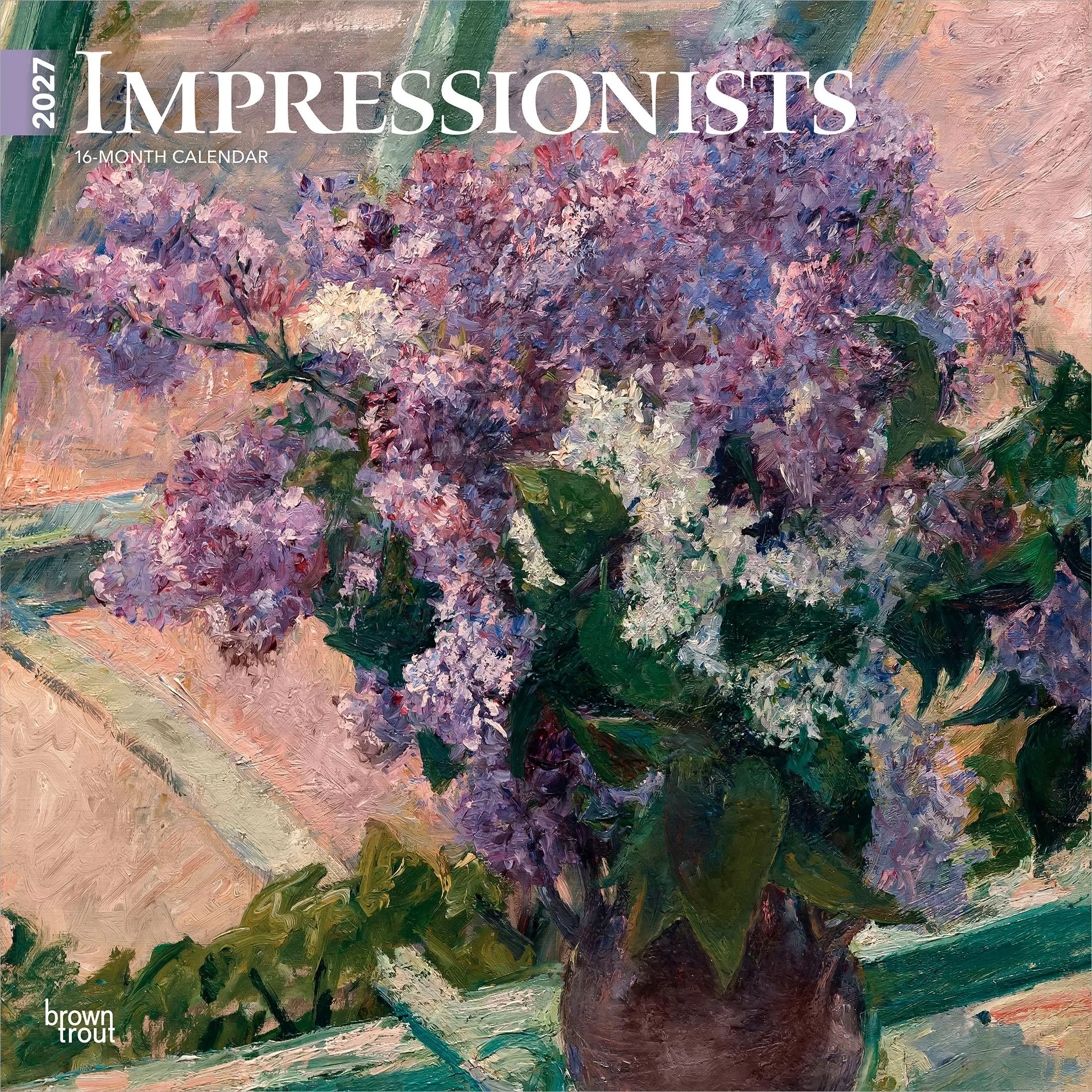 Impressionists | 2027 12 x 24 Inch (Hanging) Monthly Square Wall Calendar | Plastic-Free | BrownTrout | Artists Painting