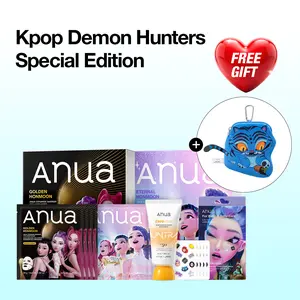 [Anua x Kpop Demon Hunters Special Edition] KDH Tiktokshop Exclusive Edition - Glow UpEssential Skincare Bundle, Glass Skin Glowy Bundle with Collagen Mask, SPF, Acne Pimple Patch