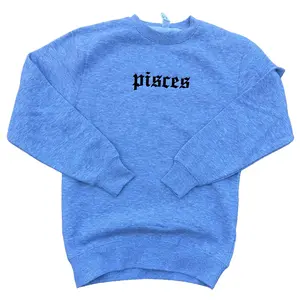 (crewneck) Zodiac Embroidered Crewneck With Black Thread Soft Sweatshirt Unisex Embroidery