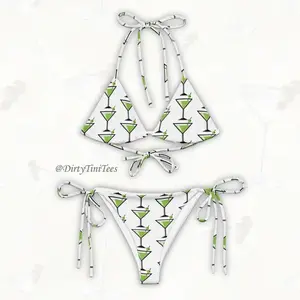 Women Mexico Flag Bikini Set Green White Red Halter Triangle Tie Side Swimsuit Comfy Summer Beach Vacation Cinco de Mayo Mexican Pride Pool Party Sunbathing Swimwear Trendy