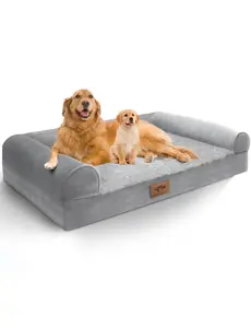 Sytopia Orthopedic Dog Bed for Large Dogs Washable, Chew Proof 42 Inch Extra Large Dog Bed with Removable Cover and Anti-Slip Bottom, Deluxe Waterproof Dog Crate Bed- XL Dog Bed