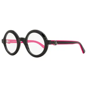 Moncler Round Eyeglasses ML5194 01A Black/Red 48mm