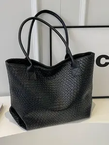 Women's Fashionable Texture Single Shoulder Bag, Casual Large Capacity Commuting Tote Bag, Handbag Underarm Bag for Office Workers, Students