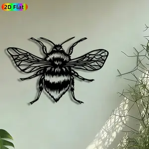 1pc Bumblebee Silhouette Metal Wall Art, Fuzzy Bumblebee Statue Mural, Intricate Craftsmanship, Artistic Metalwork, Perfect for Garden Party, Housewarming Decor, Perfect for Kitchen Garden Fence Patio Wall Decor, Ideal Gift for Nature Enthusiasts.