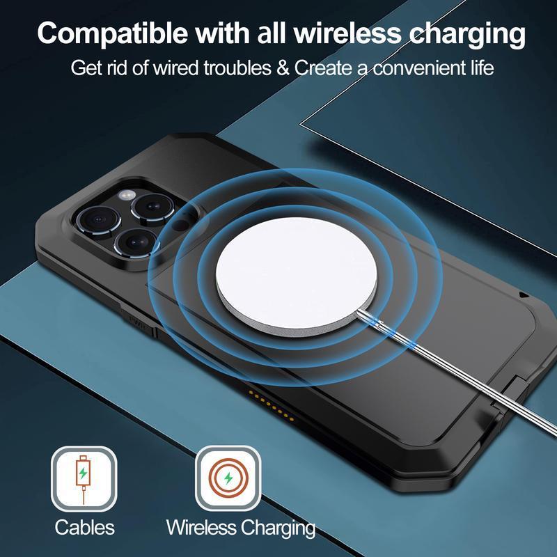 Tough Heavy Duty Protection Armor Metal Aluminum Phone Case for IPhone 17 16 15 14 13 12 11 Pro Max Plus Luxury Shockproof Protection Cellphone Cover