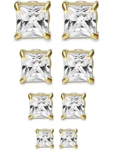 Magnetic Earrings for Men & Women, Silver Color Cz Studs, Non-Piercing Hypoallergenic Jewelry, Stylish Everyday Wear