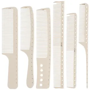 Professional Hair Cutting Comb Set Six Pieces with Precise Measurement for Layered Trimming Anti-Static Abs Combs Suitable for Salon Home and Beginners, Hair Styling Tools