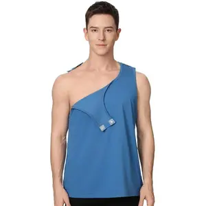 Post-Surgery Magnetic Button Shirt for Men – Sleeveless Recovery Tank Top with Full Magnetic Closures on Shoulders & Sides