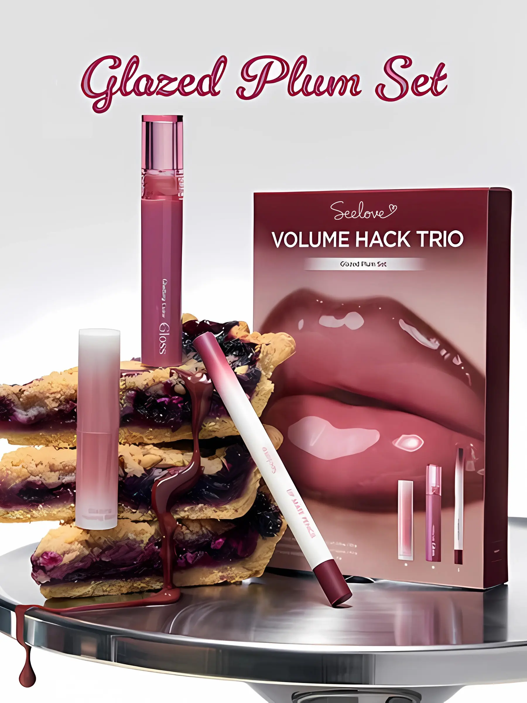 [Instant 3D Lip Volume] romand Lip Volume Hack Trio – Fuller Overlined Lips in 3 Easy Steps, Lip Pencil + Melting Balm + Color Gloss