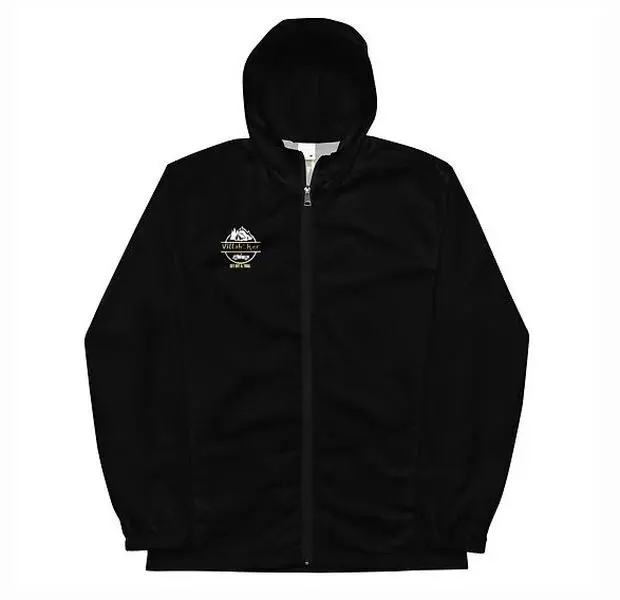 Villahiker Black Get Out N Trail Slogan Lightweight Outdoor Waterproof Hiking Windbreaker Jacket