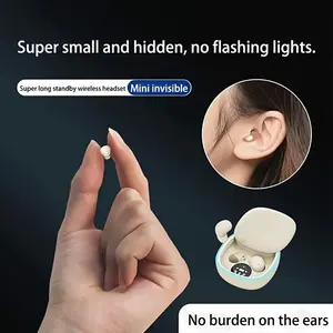 New wireless earphones, mini and ultra small in ear bean shaped earphones, suitable for sports, running, driving, and long-term wear without pain. LED digital display, holiday gift giving