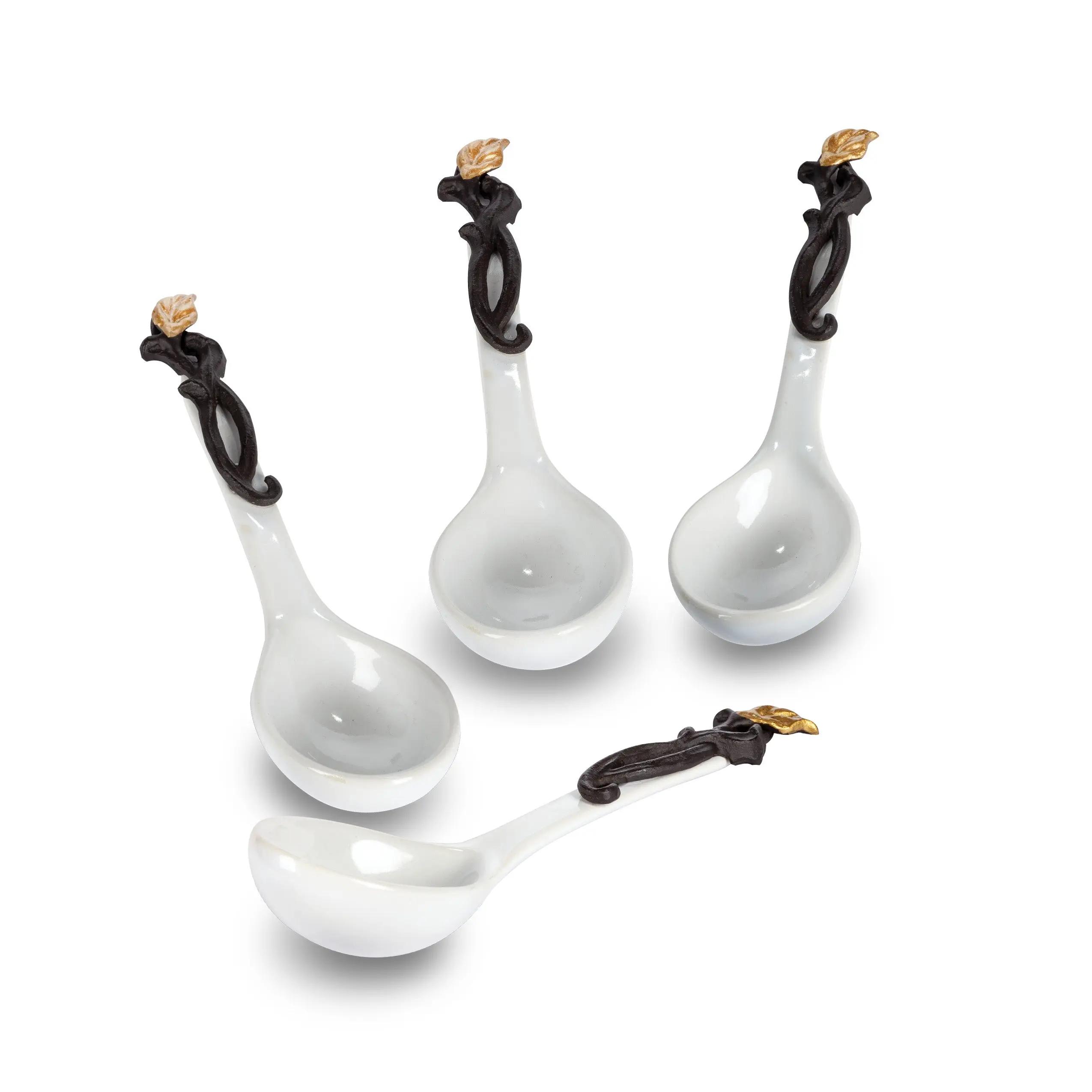White Stoneware Spoons.