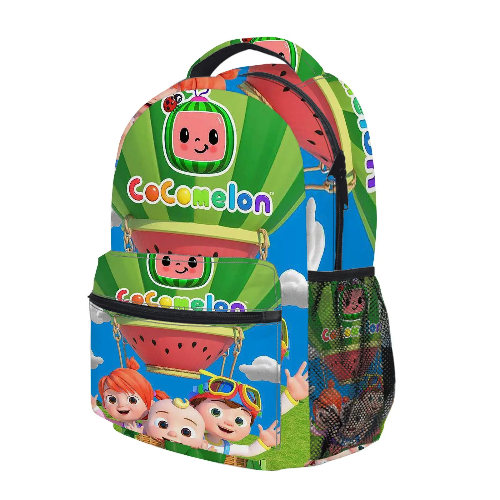 Cocomelon  Y2K Fashion School Backpack for Teen Girls, Cute Cartoon Aesthetic Student Bookbag with Padded Shoulder Straps, Large Capacity Casual Daypack and Travel Bag for Kids L-27