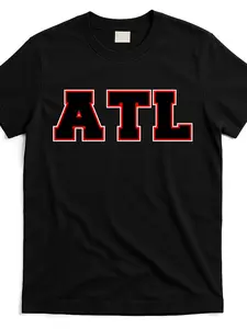 Atlanta Georgia College Letters T-Shirt - Vintage Style, Comfortable Cotton, Round Neck, Short Sleeve, Regular Fit, All-Season Wear, College Spirit Apparel | Vintage Style Tee | Comfortable Cotton, College T Shirts