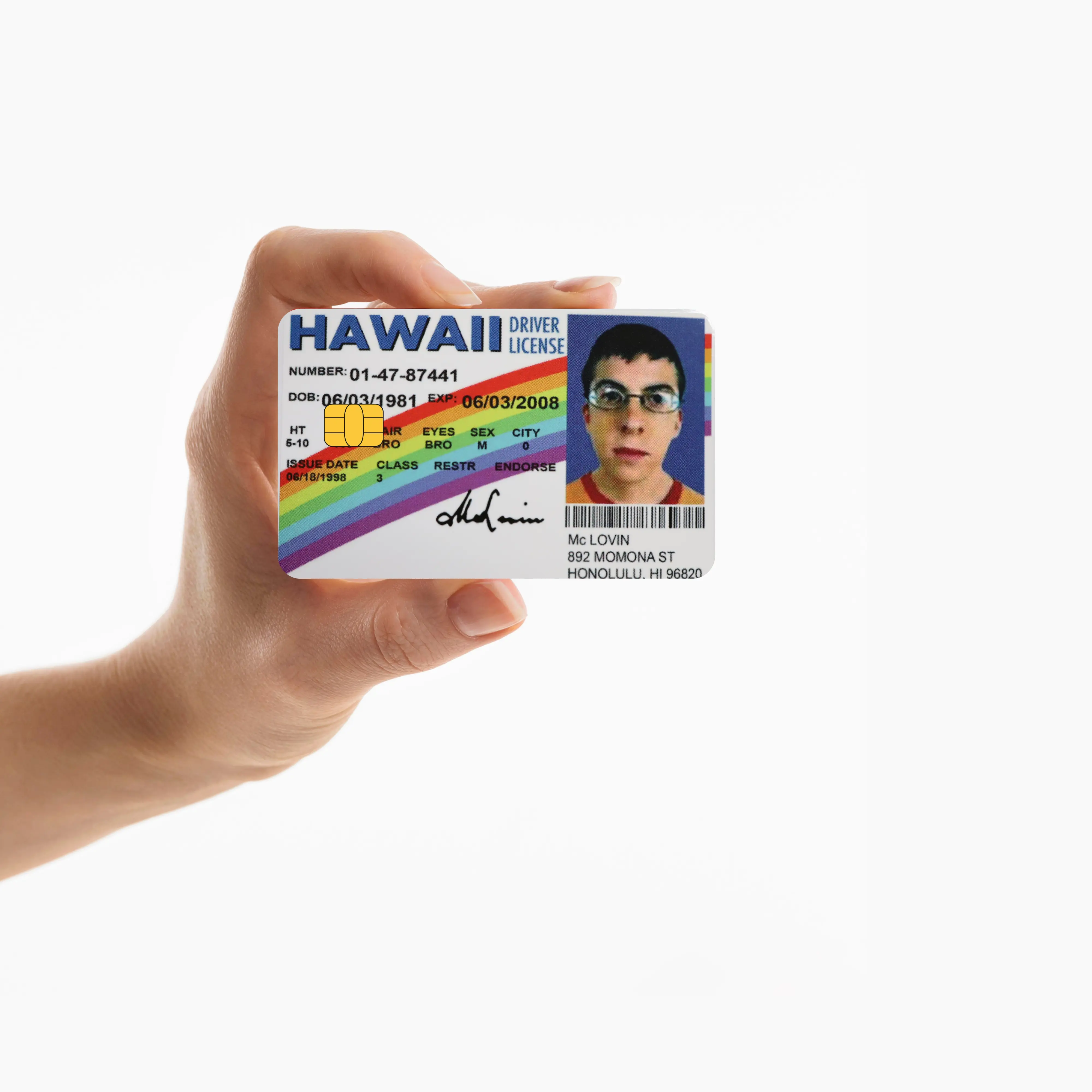 Mc Lovin ID - Driver's License Credit Card Cover Decal Sticker (SMALL CHIP)