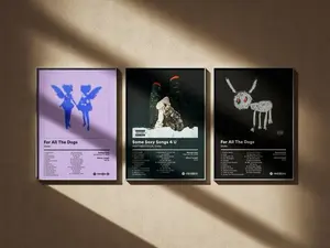 Drake Poster 3 Pack (Full Discography) - Minimal Digital Art Prints - Album Cover Wall Decor Set #1 Frames Glossy