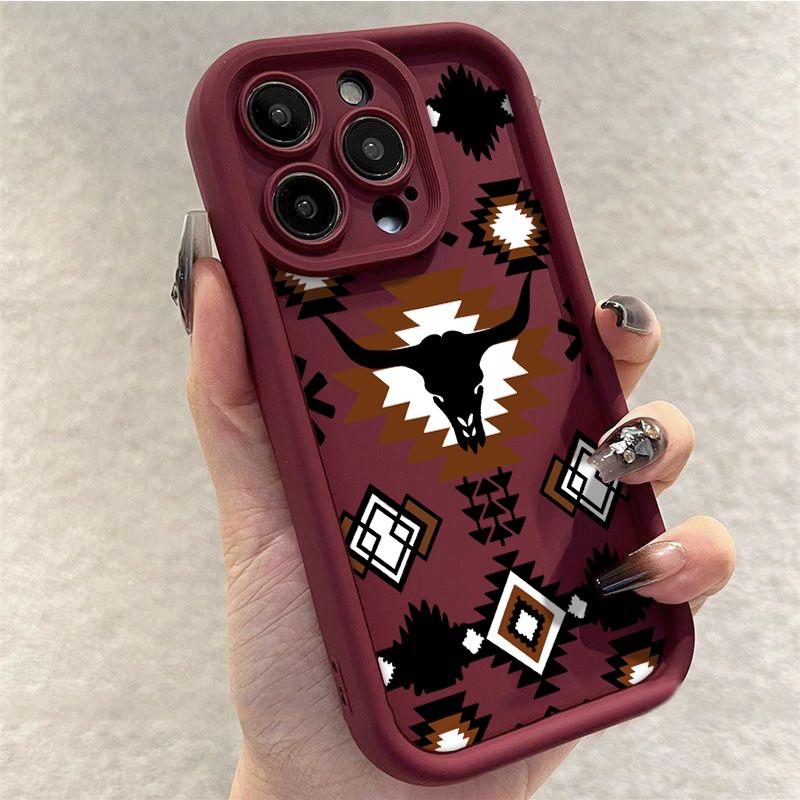 Western style long horn design Phone case for iPhone Samsung Galaxy cases 16Pro Max 16 14 13 12 11 XR XS Plus E S25 S24 S22 S23  Advanced fashion gift Full Body Protection Shockproof TPU Soft Silicone Cover