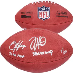Jalen Hurts and Bryce Harper Autographed Duke Full Color Football with Multiple Inscriptions - Limited Edition of 10 - Fanatics Authentic Certified