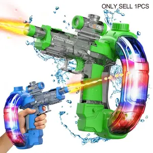 Adult Kids Electric Water Gun, Waterblaster, with Lights and Sound, Full Auto, Large Capacity 500+ Bullets, Range 26-30 Feet, Summer Pool Toy