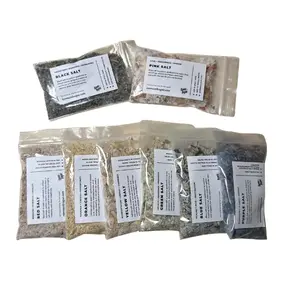 Ritual Salt Sample Set | 8 Witchcraft Spell Salts | Black Pink Red Orange Yellow Green Blue Purple