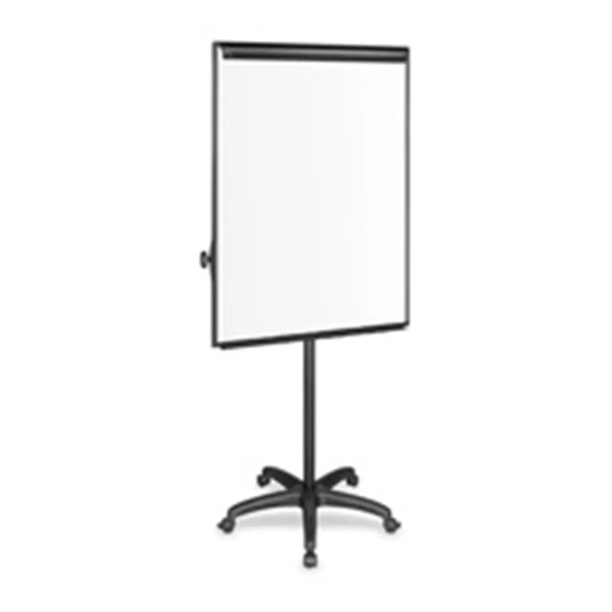 Bi-silque Magnetic Presentation Easel with Aluminum Frame, Magnetic Board, Office Accessories, Adjustable Pad Hooks, Full Mobility, 5-Star Base & Full-Length Design - Platinum-Silver