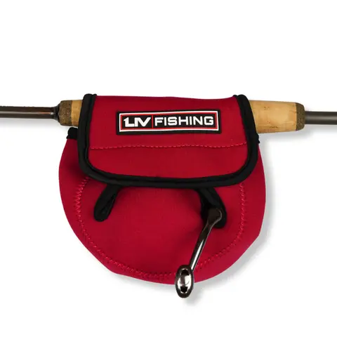 LIV Thick Neoprene Fishing Spinning Reel Cover - Easy-On Easy-Off Fishing Accessories with Soft Padding, Impact Cushion, Scratch Guard, Secure Hold, Multi-Size Fit for 2000-4500 Sizes (Large, Medium Reel Covers) for Storage/Transport Sports & Outdoor Gear
