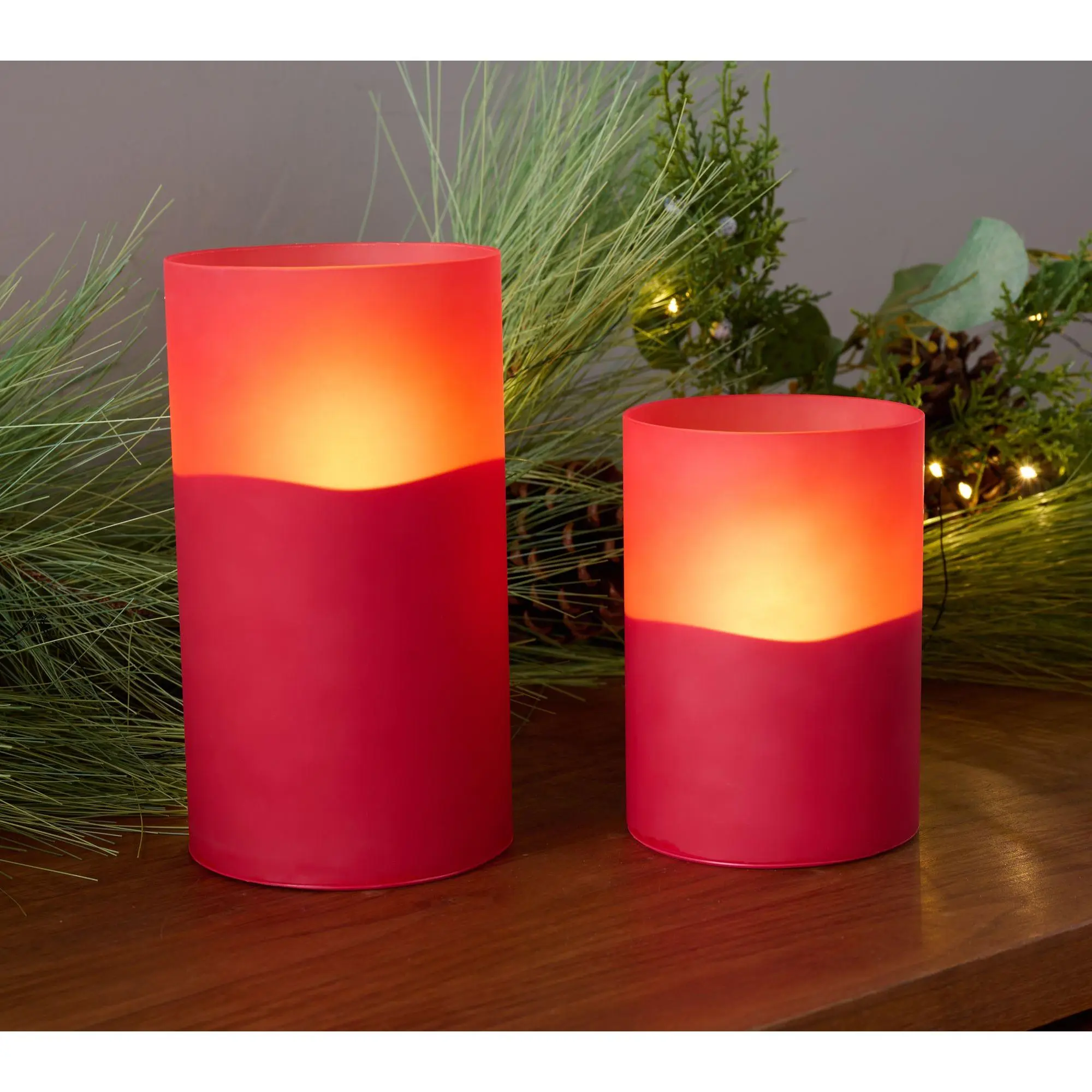 Bethlehem Lights S/2 Pure Glow Flameless Frosted Jars
