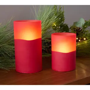 Bethlehem Lights S/2 Pure Glow Flameless Frosted Jars