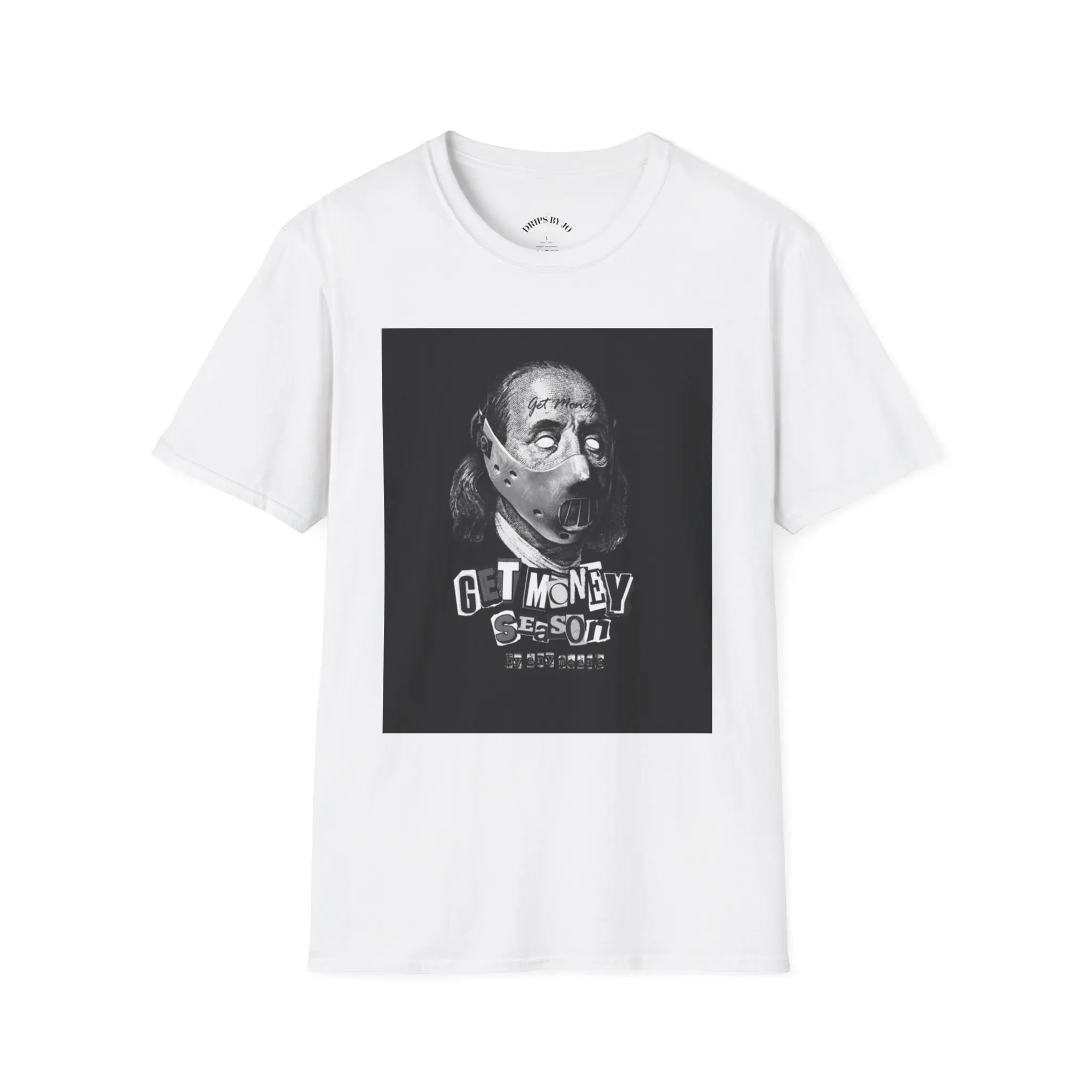 GET MONEY Benjamin Franklin Inspired Graphic T-Shirt Casual Cotton
