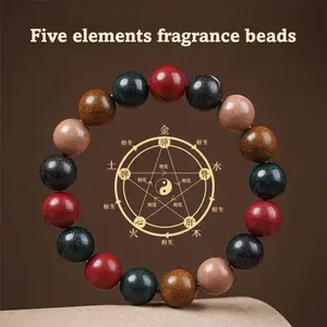 Uncover the secrets of ancient Chinese incense recipes! Five Elements-Combination Incense Bead Bracelet, bringing harmony and a beautiful atmosphere Assorted Handmade Beaded Bracelets arpurraina money attraction bracelet