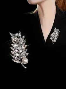 Luxury Elegant Artificial Crystal Wheat Ear Brooch Pin, Versatile Clothing Accessory Lapel Badge, Fashion Jewellery for All Occasions