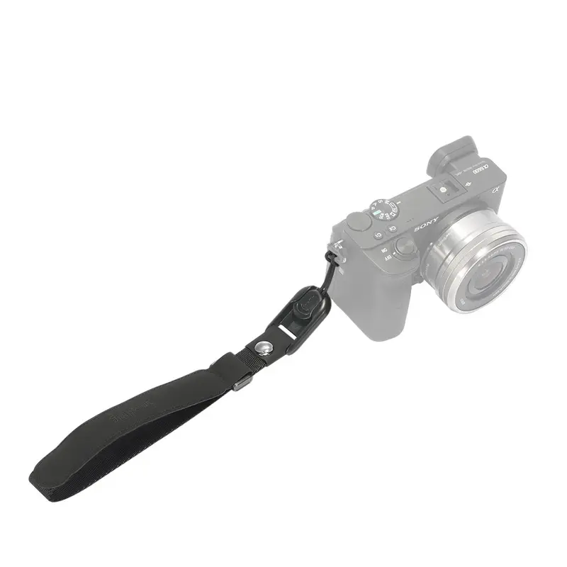 SmallRig Adjustable Nylon+EVA Fabric Camera Wrist Cuff Strap - Photography Accessories, 1 Wrist Cuff, 2 x Camera Strap Split Rings, Quick Detach, Free Adjustment, Rapid Link, 5kg Load, 240x23x8mm, for Sony/Nikon Devices & Content Creators