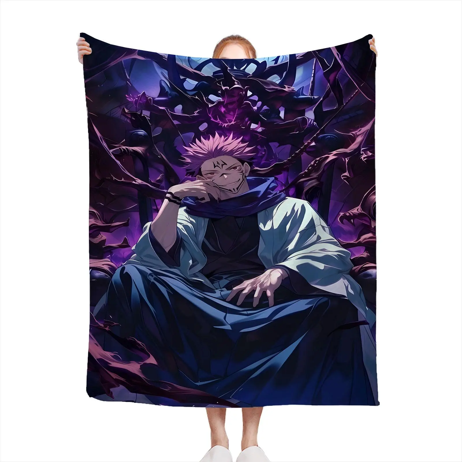 Ryomen Sukuna Flannel Blankets Are The Ideal Choice For Snuggling Up In Bed, Taking A Quick Nap At Your Desk, Decorating A Room, Or Giving As A Cute Gift.