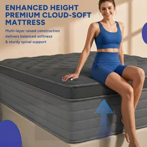 Memory foam mattress12/14-Inch Twin, Full, Queen, King,  high quality   hybrid  Mattress with Independent , Provides Pressure Relief, Motion Isolation and Firm Edges, Medium Firmness, Breathable and Washable, Spring Mattress in a box ,Gel infuse  foam